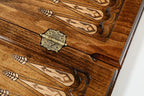 Armenian Alphabet backgammon board - corner detail of the board