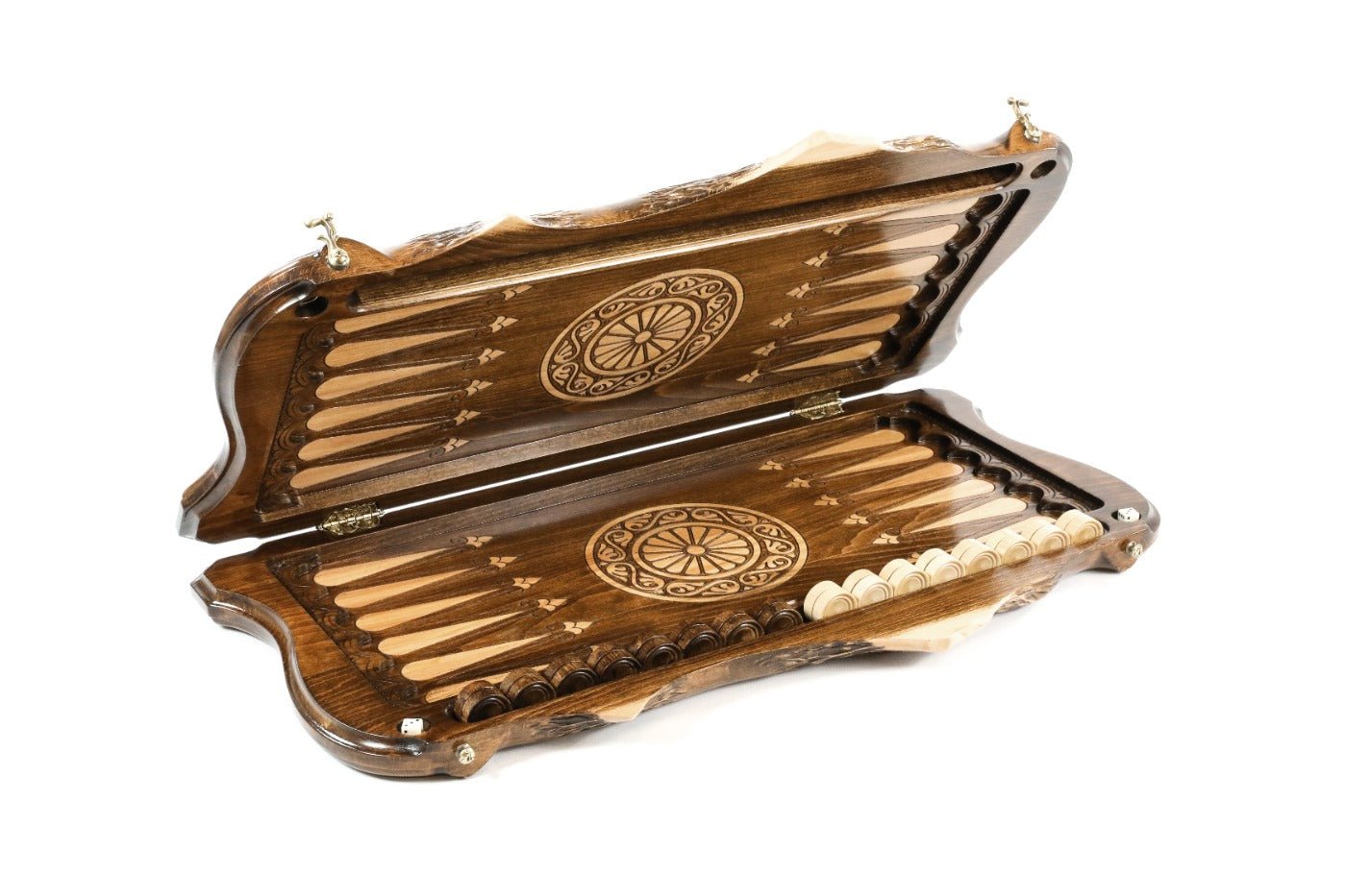 Luxury backgammon board pomegranate artwork with Ararat silhouette detail