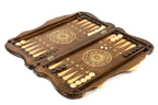 Pomegranate Mount Ararat backgammon board - detail of the wood grain and finish