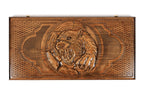 Octagram Tiger backgammon board - side profile showing the craftsmanship