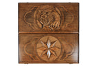 Octagram Tiger backgammon board in wood by Hrachya Ohanyan