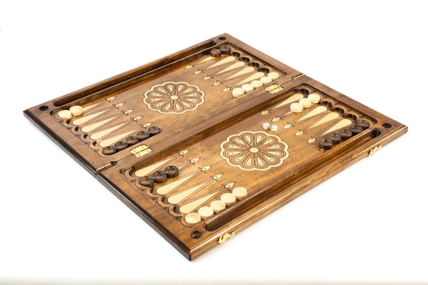 Classic wooden backgammon board simple elegant design
