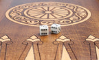 Ornamental backgammon board - hand-carved detail shot