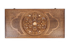 Ornamental backgammon board - close-up of the carved design