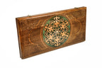 Ornamental Epoxy backgammon board - close-up of the carved design