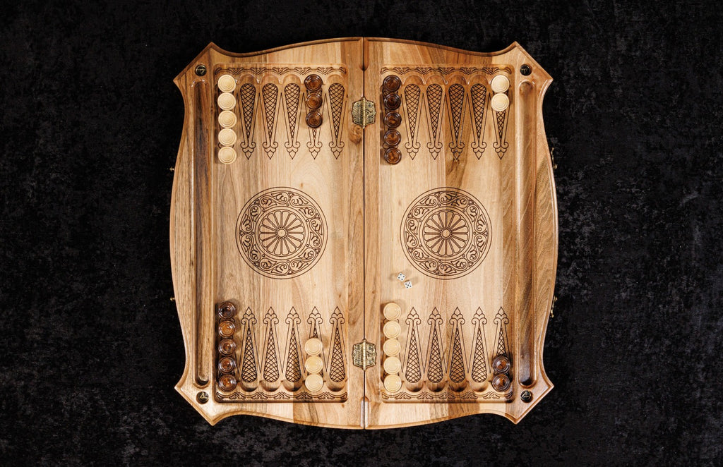 Chess–Backgammon 2-in-1 Board with Copyrighted Contour Outline – 60 cm | 23.6"