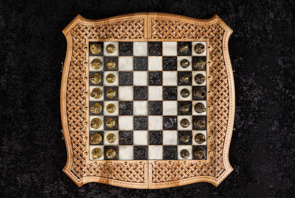 Chess–Backgammon 2-in-1 Board with Copyrighted Contour Outline – 60 cm | 23.6"