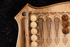 Chess 2 in 1 Board Copyrighted Contour Outline chess and backgammon set - board surface detail