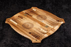Luxury handcrafted 23.6 inch chess and backgammon board with decorative contour design
