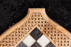 Chess 2 in 1 Board Copyrighted Contour Outline chess and backgammon set - top-down view of the board