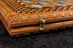 Epoxy Chess Amber Stones chess and backgammon set in epoxy resin and wood by Hrachya Ohanyan