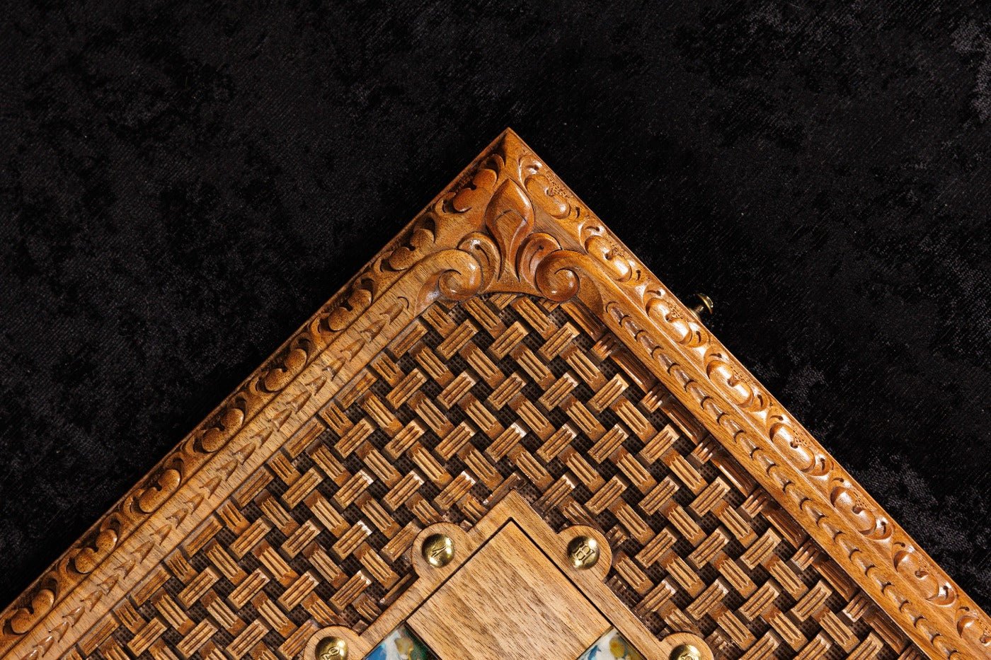 Epoxy Schach-Backgammon-Brett mit Bernsteinsteinen – 60 cm | 23.6" Handgefertigtes Holzspielset