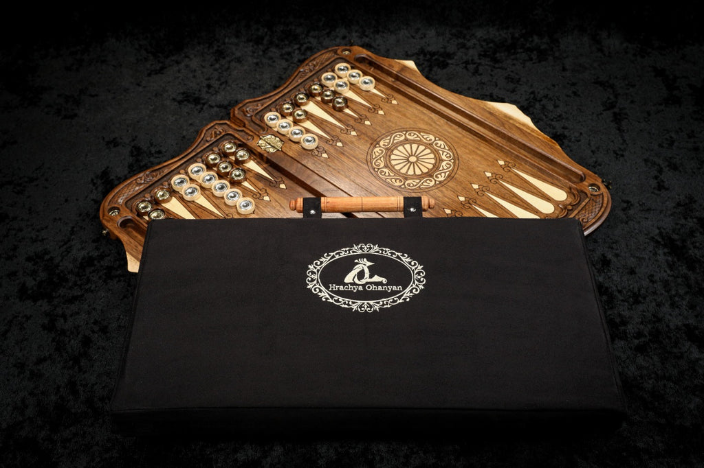 Dance of Sassoun Backgammon Board with Inlay & Copyrighted Mount Ararat Outline – 60 cm | 23.6"