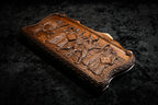 Dance of Sassoun Inlay Copyrighted Mount Ararat Outline backgammon board - close-up of the carved design