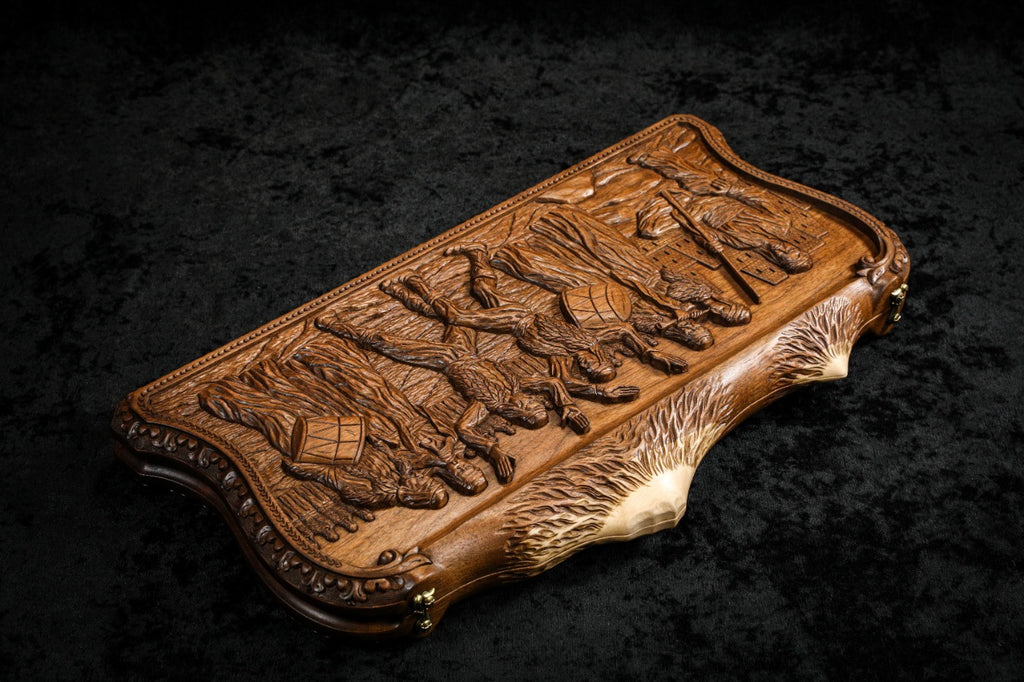 Dance of Sassoun Backgammon Board with Inlay & Copyrighted Mount Ararat Outline – 60 cm | 23.6"