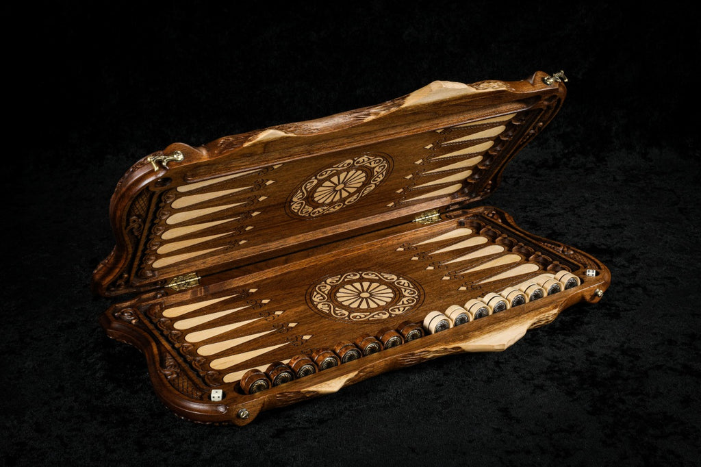 Dance of Sassoun Backgammon Board with Inlay & Copyrighted Mount Ararat Outline – 60 cm | 23.6"
