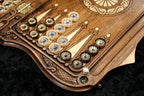 Dance of Sassoun Inlay Copyrighted Mount Ararat Outline backgammon board - carrying case and accessories