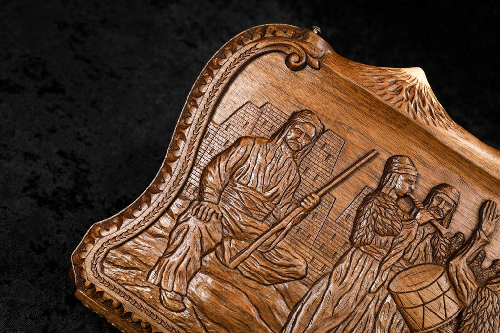 Dance of Sassoun Backgammon Board with Inlay & Copyrighted Mount Ararat Outline – 60 cm | 23.6"
