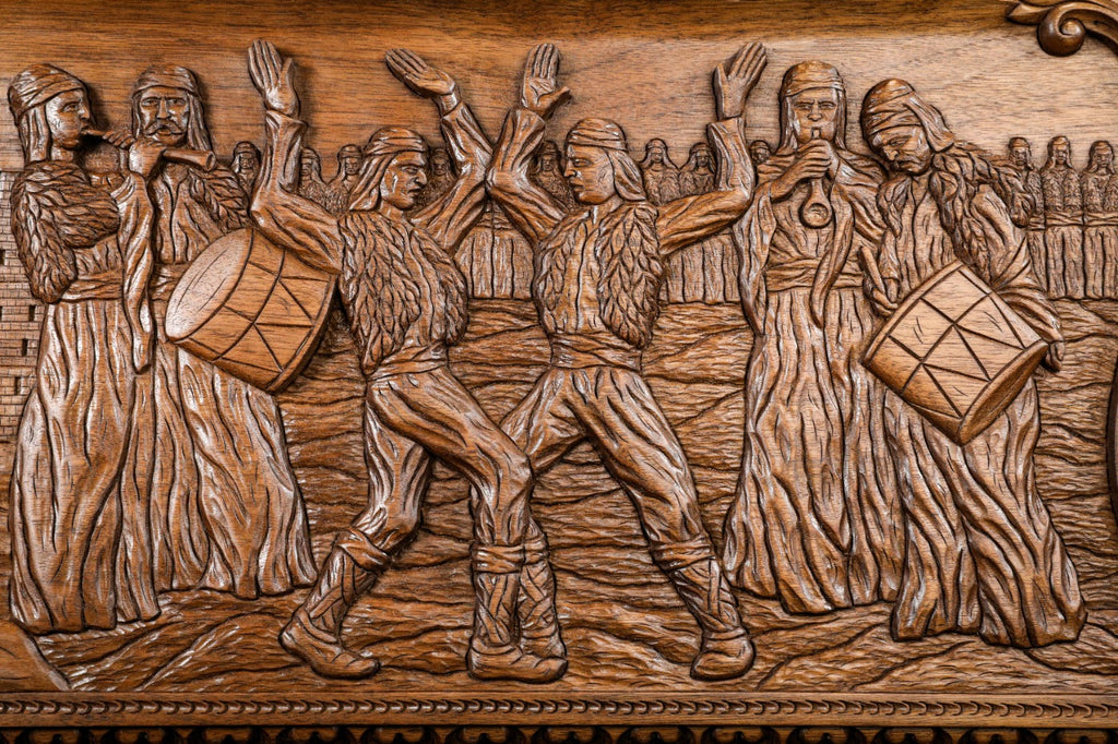 Dance of Sassoun Backgammon Board with Inlay & Copyrighted Mount Ararat Outline – 60 cm | 23.6"