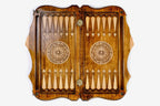 Tiger backgammon board - close-up of the carved design