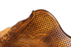 Tiger backgammon board - detail of the wood grain and finish