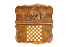 Tiger backgammon board - corner detail of the board