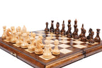 Wooden chess board featuring wider layout and refined handcrafted finish
