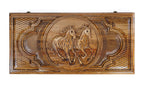 Classic Horse backgammon board - open board ready for play