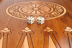 Classic Horse backgammon board - hand-carved detail shot