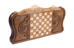 Deer backgammon board in wood
