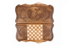 Deer backgammon board - corner detail of the board