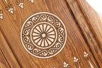 Deer backgammon board - hand-carved detail shot