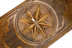 Luxury backgammon board with octagram artistic wooden pattern