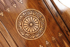 Artsakh We Are Our Mountains backgammon board - hand-carved detail shot