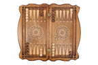 Ornamental backgammon board - side profile showing the craftsmanship