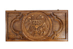 Dual Coat of Arms Armenia Russian Federation backgammon board - open board ready for play