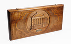 Garni Temple Classic Armenian backgammon board - close-up of the carved design