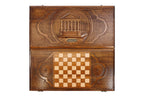 Garni Temple Classic Armenian backgammon board - corner detail of the board