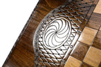 Armenian Ararat backgammon board - side profile showing the craftsmanship