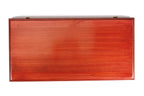Classic Red backgammon board - playing pieces and dice arranged on the board