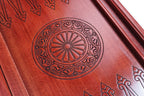 Classic Red backgammon board - close-up of the playing surface