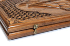 Classic Sail Design Braid Motifs backgammon board - corner detail of the board