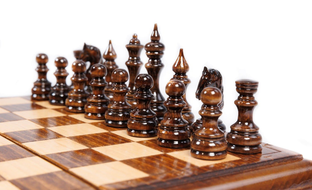 Wooden Carved Chess Set Classic 24 cm | 9.4" - Unumperfectus