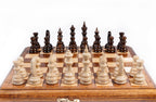 Carved Classic chess set - chess pieces set up for play