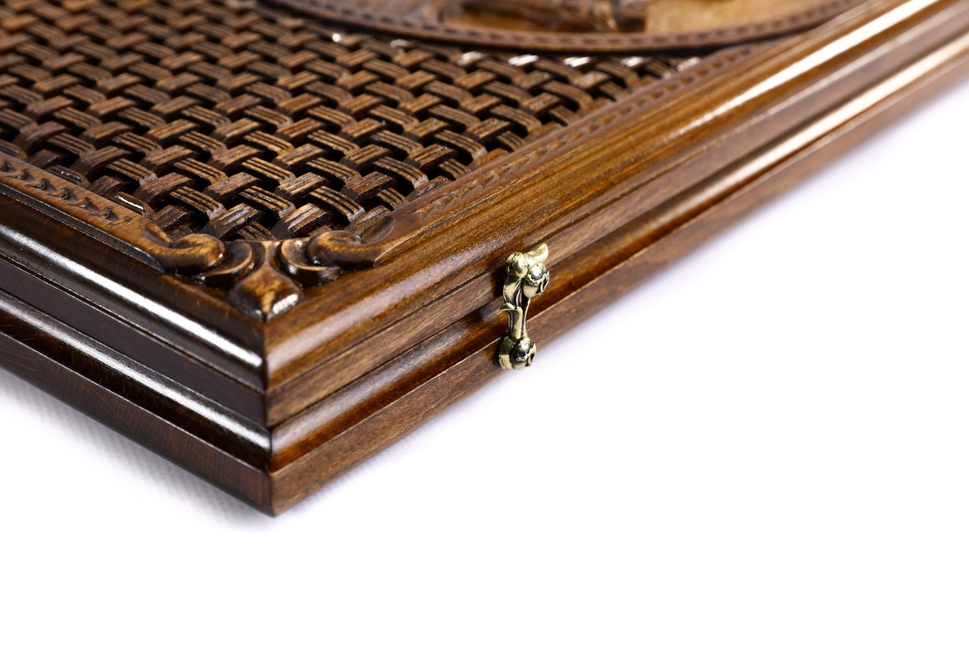 Classic Horse Wooden Backgammon Board - Braid Motifs - Unumperfectus