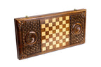Classic Horse Braid Motifs backgammon board in wood by Hrachya Ohanyan