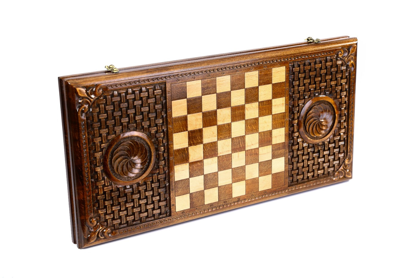 Classic Horse Wooden Backgammon Board - Braid Motifs - Unumperfectus