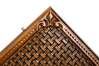 Classic Horse Braid Motifs backgammon board - playing pieces and dice arranged on the board