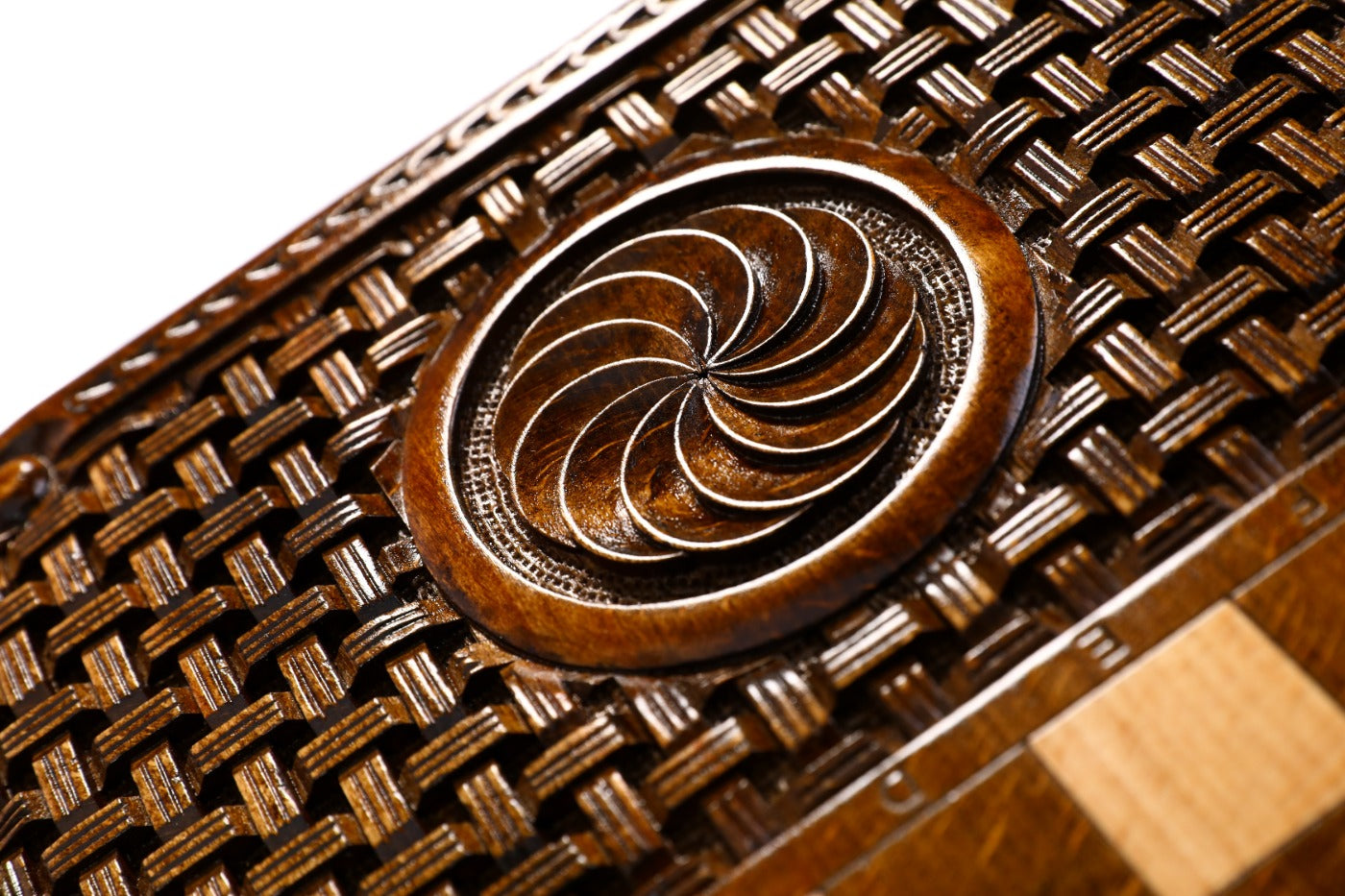 Classic Horse Wooden Backgammon Board - Braid Motifs - Unumperfectus