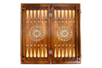 Classic Horse Braid Motifs backgammon board - angled view